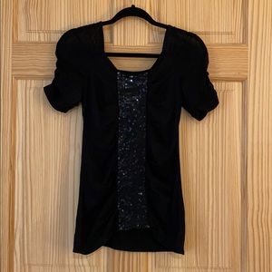 🔥SALE🔥 6/$25 🌹Black Sparkly Detail Shirt🌹